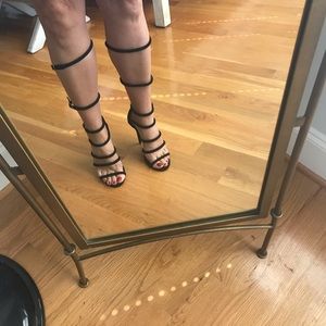Black gladiator heels